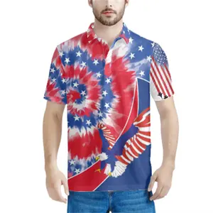 America Usa Vlag Kleding Mannen Poloshirt Custom Naam Logo Zomer Ademend T-Shirt Tops Nieuwkomers Kantoor Strand Mannen Poloshirt