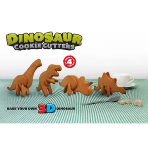 Outils de cuisson pour enfants de qualité alimentaire <span class=keywords><strong>Emporte</strong></span>-pièces <span class=keywords><strong>dinosaure</strong></span> en plastique <span class=keywords><strong>3D</strong></span> en pain d'épice pour le voyage dans l'espace - Product Image 1