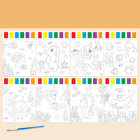 Livre de coloriage à l'eau magique pour enfants avec pinceau, palette de couleurs personnalisée pour enfants