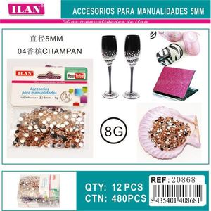 Strass Ilan 5 mm color champagne per artigianato e decorazioni - Product Image 1