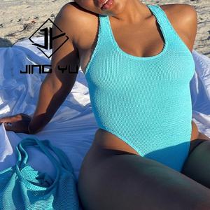 Custom Wholesale Design Your Own One Piece <b>Swimsuit</b> Wrinkled Fabric Bikini One Piece <b>Thong</b> <b>Swimsuit</b> for Women - Product Image 5