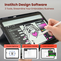 Machine à broder commerciale PooLin EOX, grande surface de broderie 350*500mm, 1200 points par minute, écran tactile, USB et Wi-Fi, pour débutants