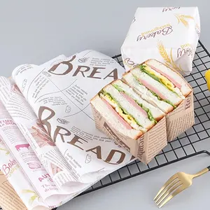 Kleuren Afdrukken Custom Hamburger/Sandwich/Kip Roll Grease Proof Verpakking Papier