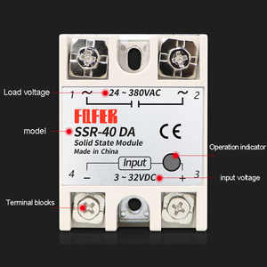 Relais statique triphasé SSR à prix avantageux <span class=keywords><strong>12V</strong></span> 24V 220V CC vers CA 10DA 25DA 40DA 50DA 75DA 100DA - Product Image 4