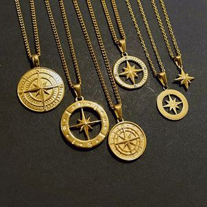 Colgante de brújula de Estrella del Norte para hombre, accesorio personalizado, ala de Ángel, plata, oro, acero inoxidable, joyería - Product Image 5