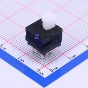 SPPH120100 <b>Push</b> <b>Button</b> <b>Switch</b> Through hole Component (THT) <b>Switch</b> Self-Locking Square Plunger Through Hole 100mA - Product Image 1