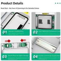 Boîtier de distribution extérieur EKYK HA-4 Circuit Green Buckle, étanche IP65, 15A 400V, 6 prises, protection contre les fuites, vide