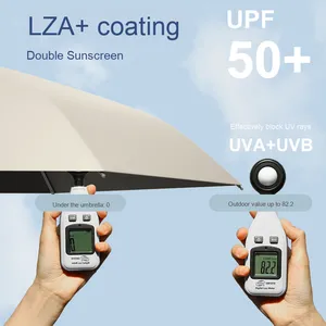 Mini parapluie portable double usage soleil et pluie, revêtement noir, 8 baleines, design moderne avec protection UV, pare-soleil à poche élargie - Product Image 4