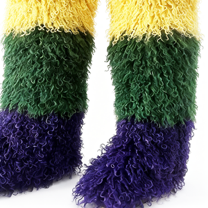 Özelleştirilebilir Büyük Beden Kadın Kışlık Suni Kürk Moğol Diz Üstü Çizmeler Koyun Derisi Diz Üstü Kar Botları - Product Image 5