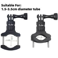 Support de guidon de vélo rotatif à 360° avec adaptateur 1/4, support de caméra en aluminium pour moto compatible GoPro Hero, DJI Action, Insta360