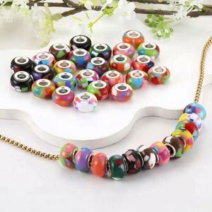 Colorful Glass Modern <b>Large</b> Hole <b>Beads</b> Custom Brand Floral European <b>Beads</b> for DIY Bracelet Jewelry Making Gifts - Product Image 3