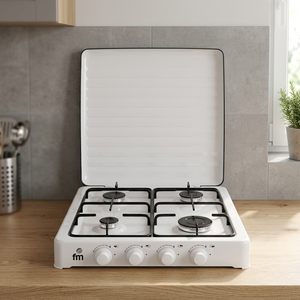 Fornello a Gas a 4 Fuochi con Coperchio per Esterni (FM 903010E Acciaio Esmaltato Vitrificato) - Product Image 2