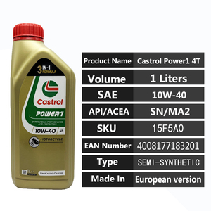 น้ำมันเครื่องสังเคราะห์ส่วนผสมกึ่งสังเคราะห์ คุณภาพรับประกัน SN 10W40 MA2 รุ่นยุโรป 1 ลิตร 15F5AC 4008177183201 สำหรับ <span class=keywords><strong>Castrol</strong></span> Power1 - Product Image 6