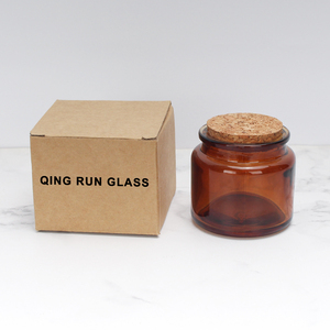 4oz 7oz Contenant vide et réutilisable de luxe en verre ambré clair mat noir couvercles de bocal à bougie pour bouteilles en verre de prière de mariage - Product Image 4