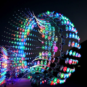 Decoraciones de jardín para <span class=keywords><strong>el</strong></span> hogar, escultura cinética de acero inoxidable, spinner con motor y luces led - Product Image 3
