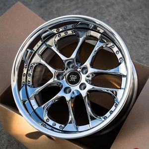 Llantas de coche de pasajeros de labios de pulido de cara de cromo de plato profundo personalizado HT 18 19 20 21 22 pulgadas ruedas de carreras ruedas de <span class=keywords><strong>2</strong></span> piezas para Toyota Honda - Product Image 4