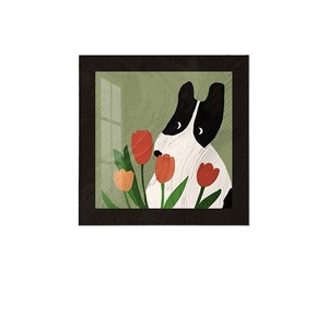 Framed Wall Art Cartoon Animals Oil <b>Canvas</b> Abstract Painting Rectangle Black <b>Frame</b> Restaurant Living Room Decor - Product Image 4