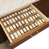 Bambou Cuisine Extensible 4 Niveaux Assaisonnement Stockage Épice Étagère Tiroir Organisateur