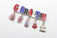 Torchon créatif en métal émaillé Gibraltar Drapeau du Royaume-Uni Bus Aimant de réfrigérateur Souvenir touristique