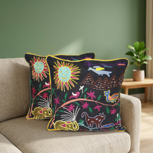 Fundas De Almohada bordadas Suzani decorativas para el hogar indio - Product Image 4