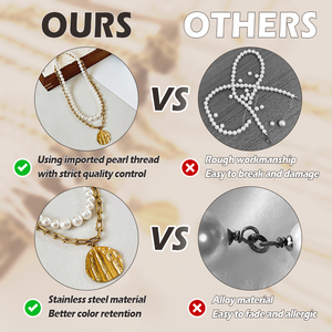 Ensemble de colliers de perles à la mode en acier inoxydable pour femmes comprenant un pendentif lettre <span class=keywords><strong>carte</strong></span> Nicaraqua ours en peluche perle - Product Image 3