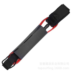 Laisse de planche de surf en TPU 5,5 mm rouge avec double anneau et boucle, corde de sécurité élastique pour le surf et la planche à pagaie, unisexe - Product Image 5
