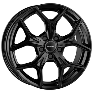 JANTES EN ALLIAGE pour REMPLACEMENT/RÉPARATION MAK F7070PIGB44FO3 EPICA NOIR BRILLANT 7J17 Et43,5 5X114,3 Cb67,1 NADS127 Certifié Fabriqué en Italie - Product Image 1