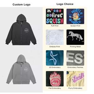 Custom Design Full <b>Zip</b> up <b>Pockets</b> Hoodies Solid Color Fashion Blank Long Sleeves <b>Hoodie</b> Plus Size Thin <b>Zip</b> up <b>Hoodie</b> - Product Image 3