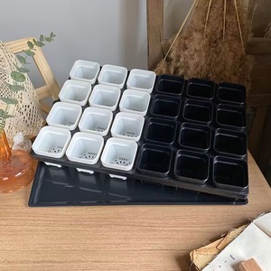Palette support de pot de fleur <span class=keywords><strong>rectangulaire</strong></span> 20/24 trous pots succulents en plastique en pot plateaux de transport - Product Image 1