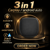 Boîte GPS sans fil portable neuve, compatible CarPlay et Android Auto, 4 Go de RAM, 64 Go/128 Go de ROM, prend en charge les cartes SIM, Netflix et YouTube