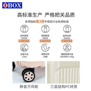 กระเป๋าเดินทาง Obox ขนาด 24 นิ้ว แบบล้อลาก สำหรับขึ้นเครื่องบิน  กระเป๋าเดินทางสำหรับทุกเพศ  พร้อมกุญแจล็อค  ลายทาง  น้ำหนักเบา พกพาสะดวก - Product Image 4