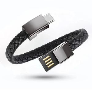 <span class=keywords><strong>C</strong></span>âble de charge portable en cuir PU de 22,5 cm, <span class=keywords><strong>USB</strong></span> <span class=keywords><strong>vers</strong></span> Type <span class=keywords><strong>C</strong></span> <span class=keywords><strong>Micro</strong></span> <span class=keywords><strong>USB</strong></span>-<span class=keywords><strong>C</strong></span>, bracelet de charge portable - Product Image 2