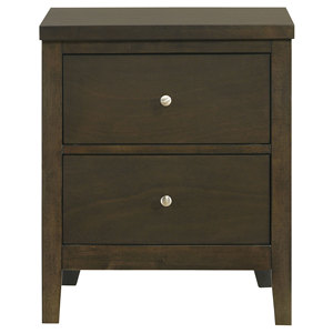 Clement Dark Cocoa <b>2</b>-<b>drawer</b> Nightstand Bedside Table - Product Image 4