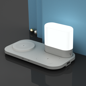 Chargeur <span class=keywords><strong>sans</strong></span> <span class=keywords><strong>fil</strong></span>, lampe <span class=keywords><strong>de</strong></span> nuit LED, station <span class=keywords><strong>de</strong></span> <span class=keywords><strong>charge</strong></span> rapide pour iPhone pour Watch - Cadeau promotionnel avec logo personnalisé - Product Image 1