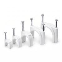 Clips de fixation ronds en PE non toxique pour câbles, 32mm, 35mm, 40mm, en acier à haute teneur en carbone, pour fixation murale
