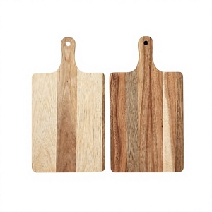 Planches à découper en bois rectangulaires avec poignée, finition naturelle, ensemble de planches à découper de haute qualité, qualité export. - Product Image 1