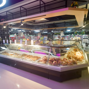 Enfriador de carne comercial, refrigerador de pantalla abierta para pescado fresco, carne, Enfriador de exhibición de carne, equipo de refrigeración comercial - Product Image 5