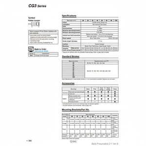 Cilindro de aire SMC Pneumatics, piezas neumáticas - Product Image 1