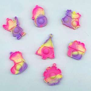 Custom Fidget <b>Toys</b>-Christmas Themed Stress Relief Keychains, Mini Bubble - Pressing <b>Mochi</b> <b>Toys</b> - Product Image 4