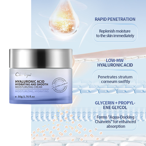 Crème hydratante pour le visage avec acide hyaluronique extrait de rose hyaluronate de sodium hydratant en profondeur crème de soin nourrissante et lissante pour la peau - Product Image 3