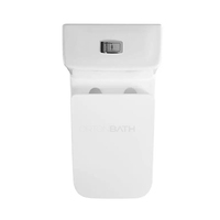 ORTONBATH WC monobloc moderne en céramique à double chasse 4/6L, émail autonettoyant, désodorisation automatique, siphon en S, à poser au sol