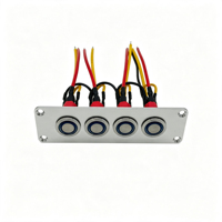Panneau de commande à boutons-poussoirs 4/6/8 voies en aluminium antioxydant, pré-câblé avec indicateur LED, étanche IP65 pour applications marines et automobiles
