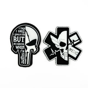 カスタム3DソフトPVCモラルパッチ、帽子デザインロゴ、カスタムタクティカルPVCシリコンスカルパッチ、ゴムパッチ、暗闇で光る - Product Image 5