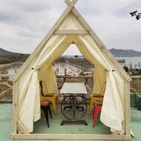 Tente de réception triangulaire en bois style influenceur, idéale pour le camping en plein air, les événements, les barbecues, les fermes et les maisons d'hôtes