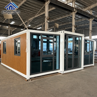 Maison conteneur extensible à double aile de 20, 30 et 40 pieds, à panneaux sandwich, pliable, mobile, pour hôtel, école, camp – Vente directe usine