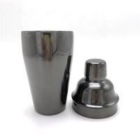 Premium 18oz 550ml PVD pistolet noir plaqué couleur barman outil Mixology Cocktail Martini Mojito boissons mélangeur Cobbler Shaker étain