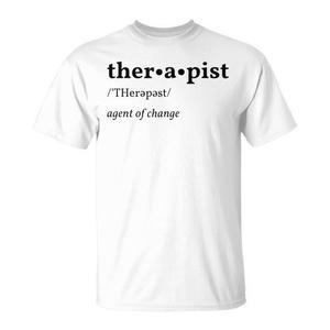 T-shirt Therapist Agent Of Change, girocollo bianco, taglia unisex per adulti - Product Image 1