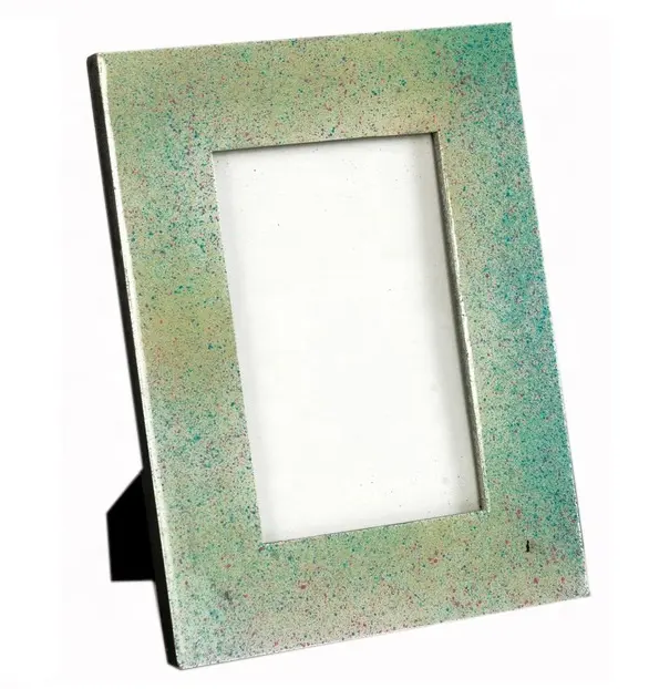 Зеленая двухцветная деревянная рамка для картин, деревянная рамка с глянцевой отделкой
