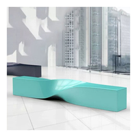 Banc de rue personnalisé avec jardinière Banc de rue moderne en fibre de verre Mobilier de rue d'extérieur en fibre de verre Mobilier de chaises longues