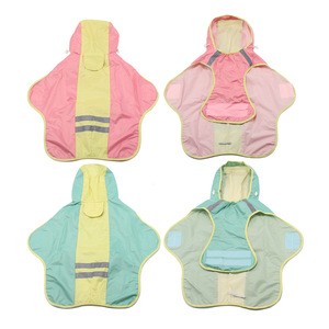 <b>Dog</b> Raincoat Hooded Waterproof Pink And <b>Light</b> Green Large <b>Dog</b> Clothing For Rainy Days Four Seasons Use - Product Image 5